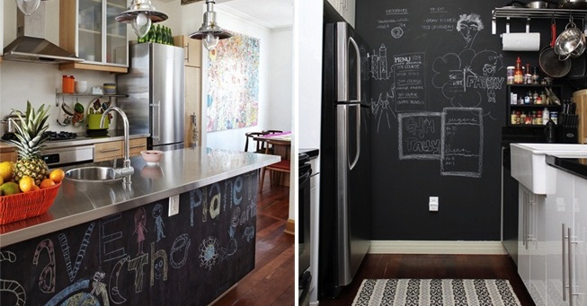 tinta lousa cozinha crianc╠ºas criatividade balca╠âo parede