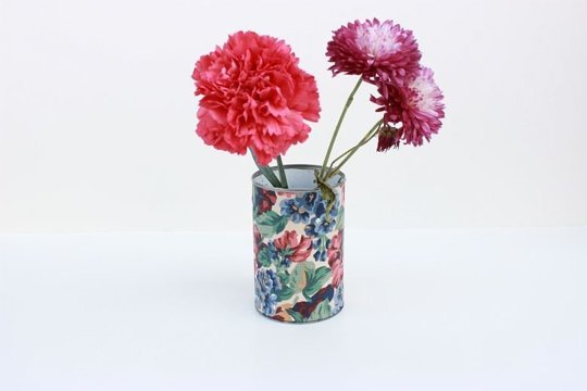 latinha vintage floral porta-flores vaso