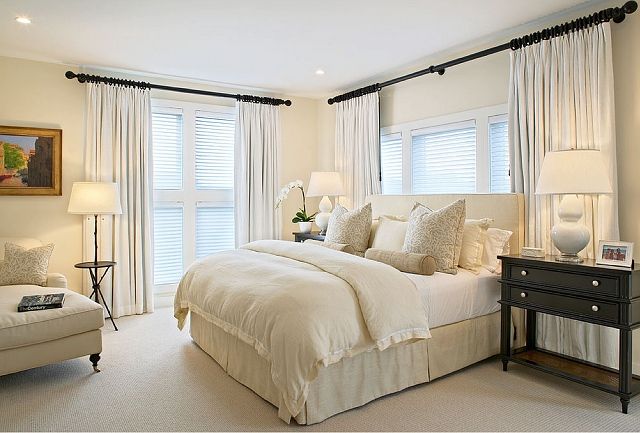 cortina clara com tecido de algodão para dormitório