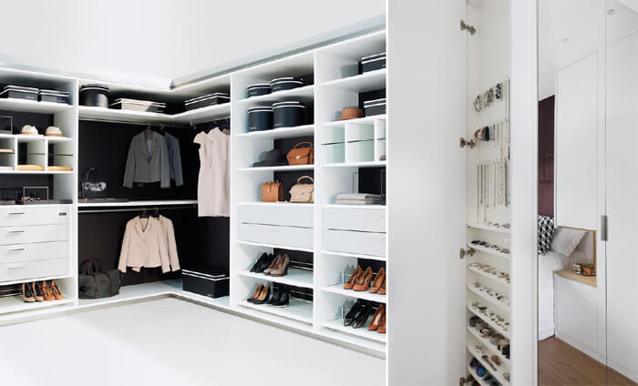 imagem de um closet com espaço para se vestir 